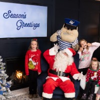 Silly faces with Santa and Louie